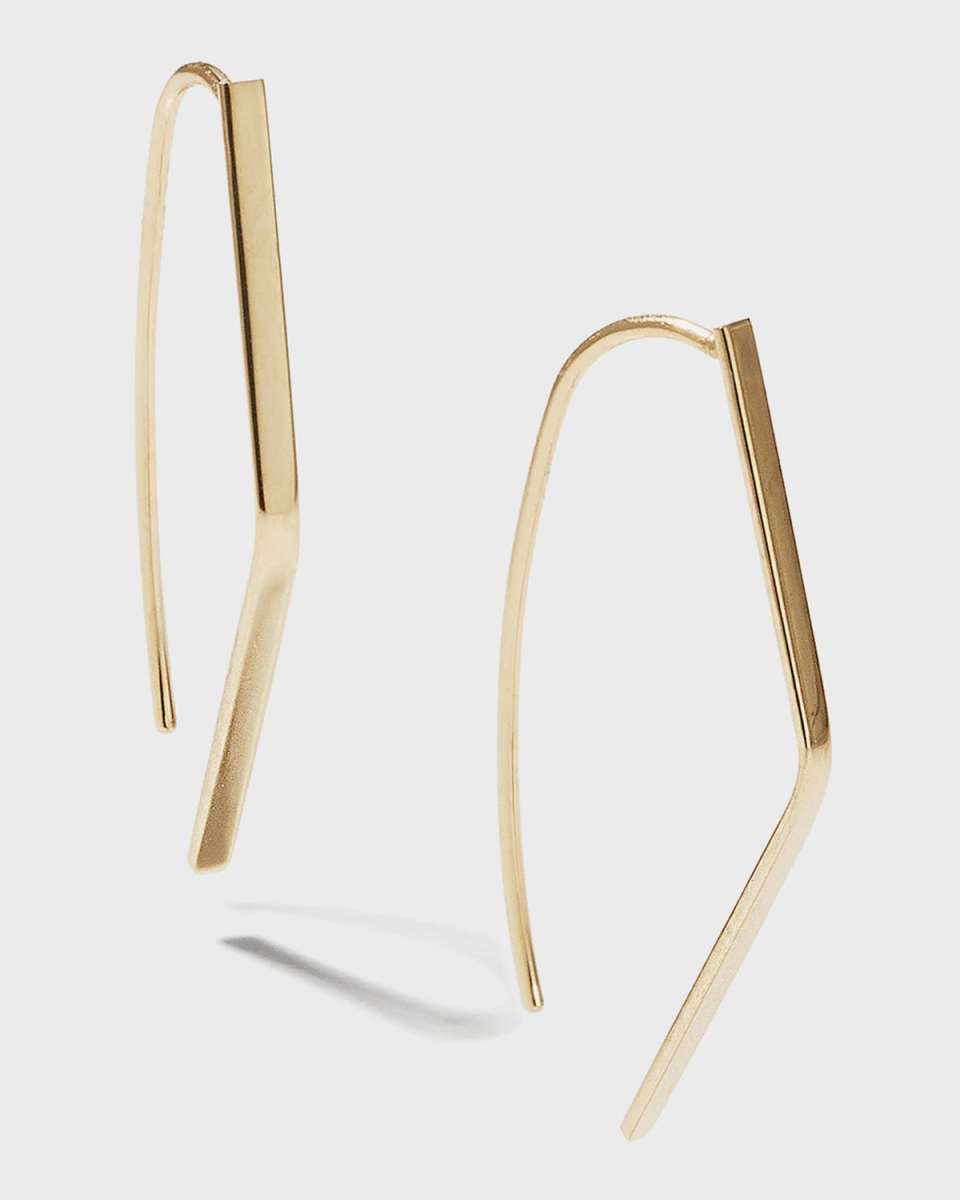Small Flat Geometric Hooked On Hoop Earrings