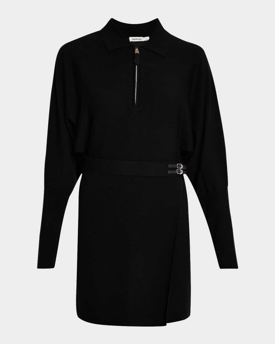 Harvey Long-Sleeve Wool Mini Dress