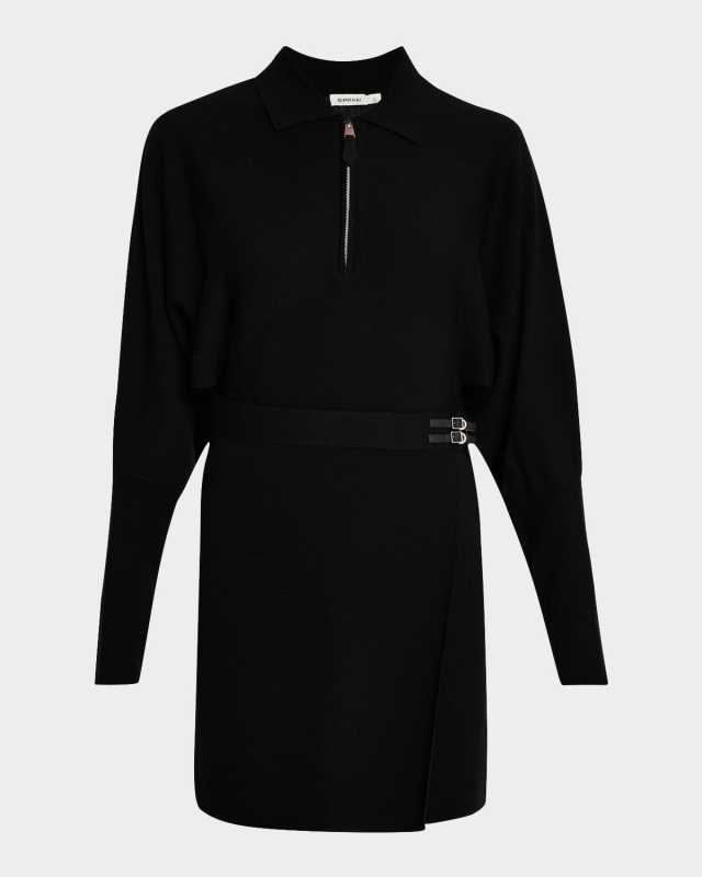 Harvey Long-Sleeve Wool Mini Dress