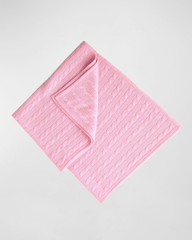 Girl's Cashmere Cable Knit Blanket