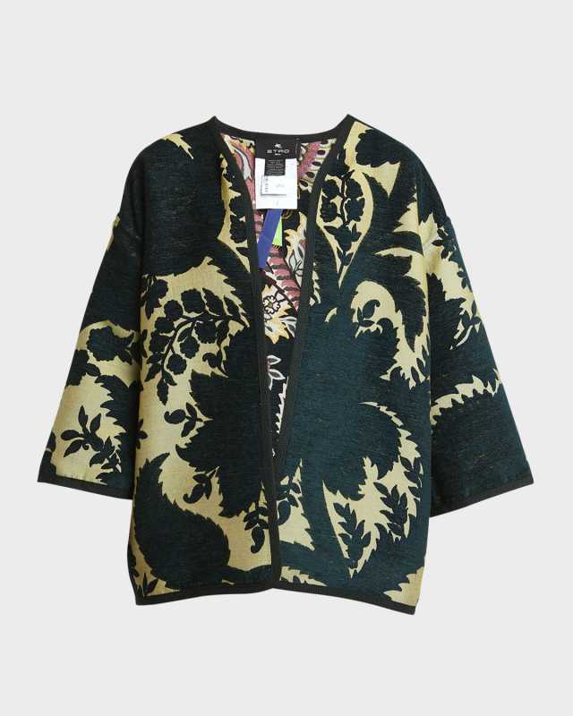 Kesa Reversible Blossom Paisley Intarsia Cardigan