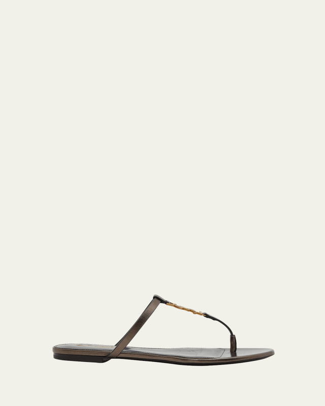 Cassandra Leather YSL Thong Sandals
