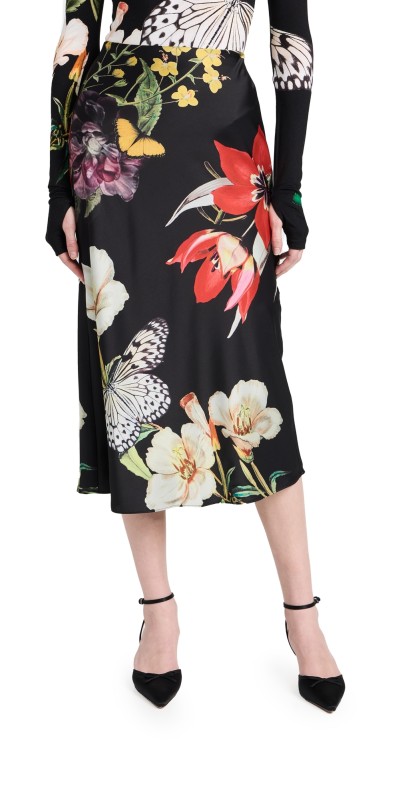 alice + olivia Maeve Slip Skirt Essential Floral