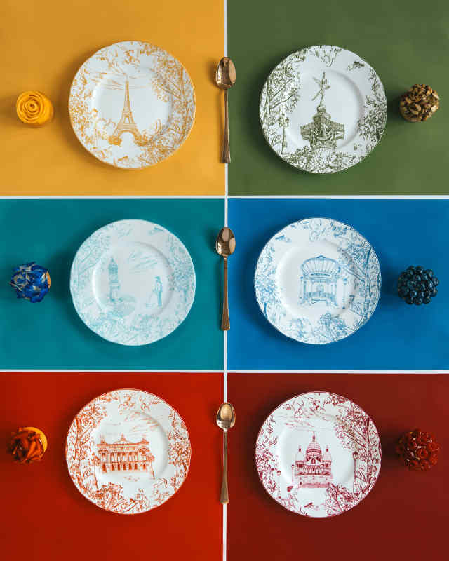 Tout Paris Dessert Plates, Set of 6