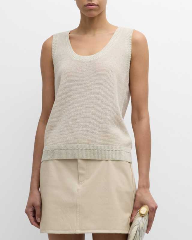 Heidi Sleeveless Shimmer Knit Sweater