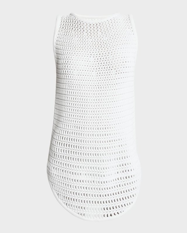 Open Waffle Knit Sleeveless Mini Dress