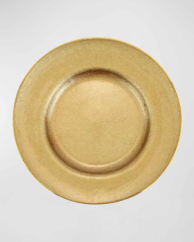Metallic Golden Glass Dinner Plate