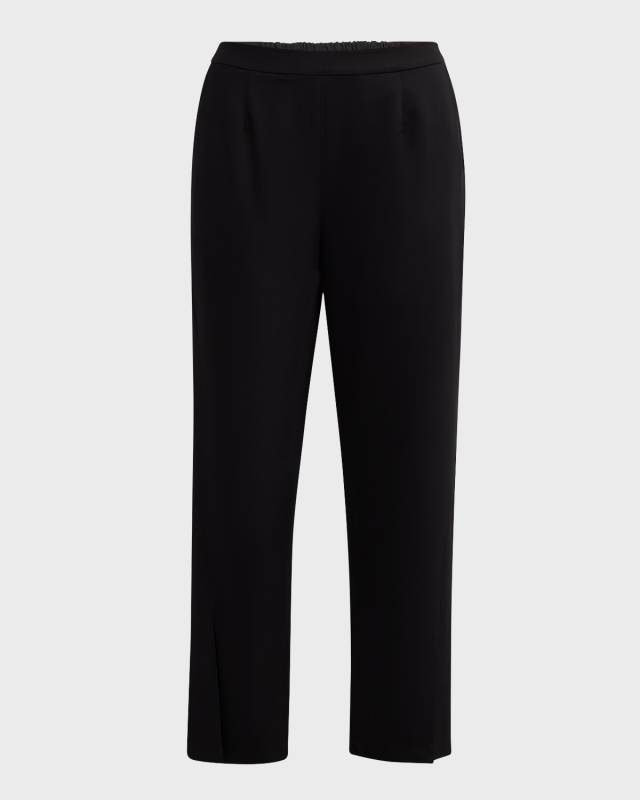 Split-Hem Straight Woven Pants