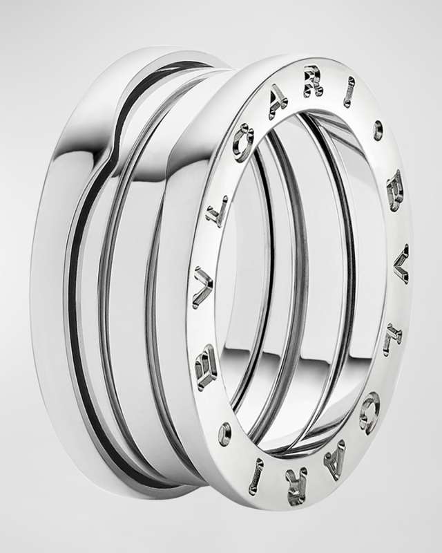 B. Zero1 18k White Gold 3-Band Ring, EU 55 /