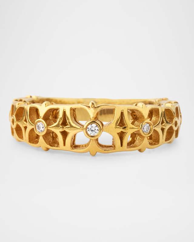 White Diamond Signature Ring in 18K Gold
