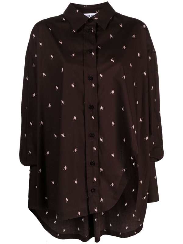 Diana logo-print cotton shirt