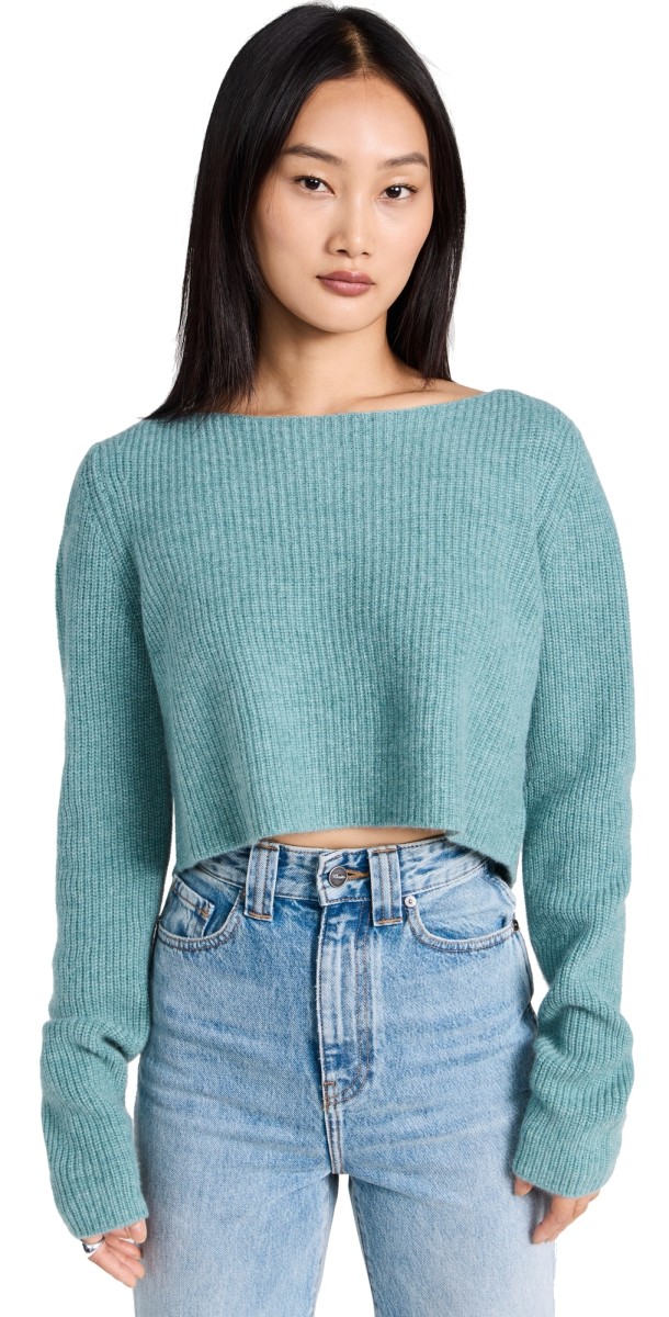Le Kasha Cannes Cashmere Cropped Sweater Mineral Green