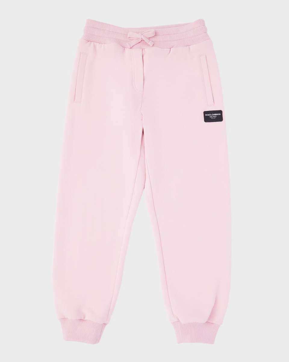 Girl's Logo Plaque Joggers, Size 4-6