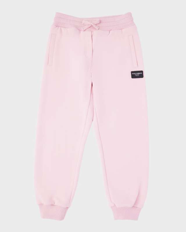 Girl's Logo Plaque Joggers, Size 4-