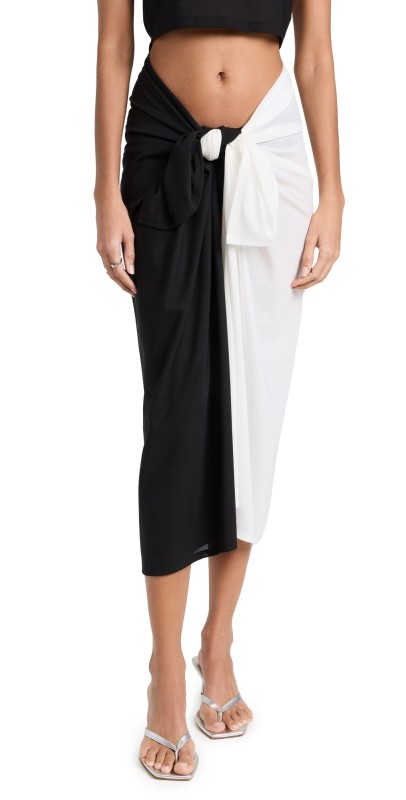 STAUD Kiana Skirt Black/Whit