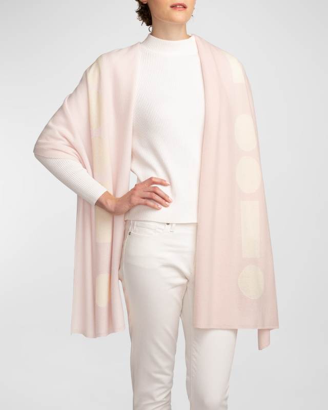 Morse Code Love Cashmere Knit Wrap