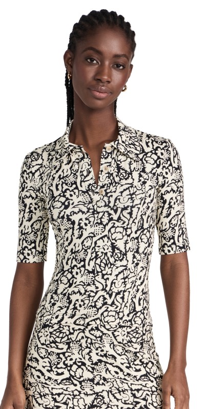 Rosetta Getty Polo Tee Black/Cream
