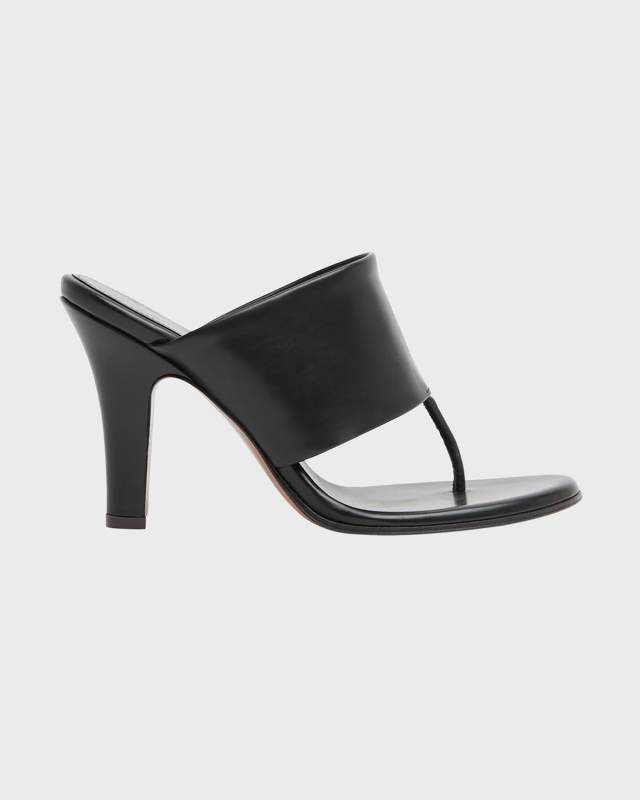 Signum Leather Heeled Thong Sandals