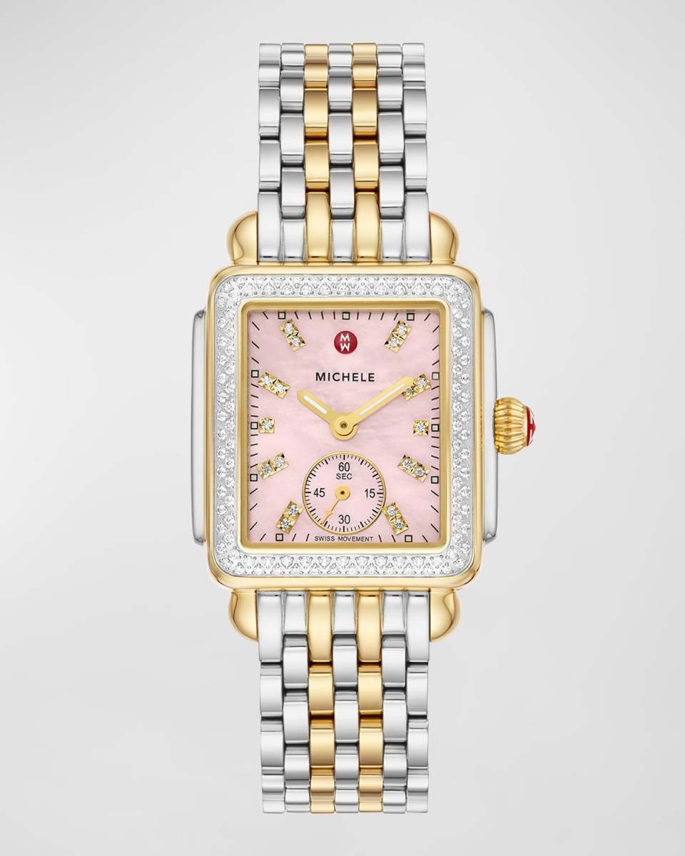29mm Deco Mid Diamond Two-Tone Bracelet Watch in Country Rose