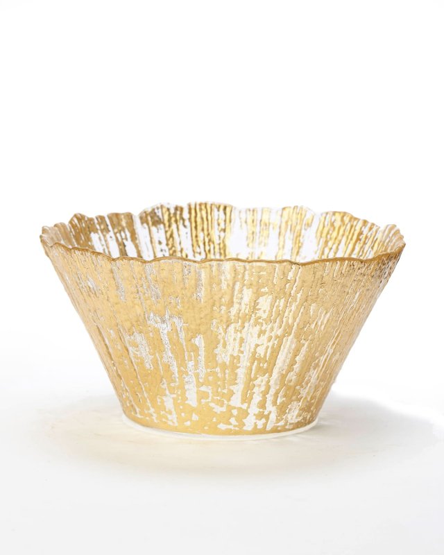 Rufolo Glass Small Deep Bowl, Gold