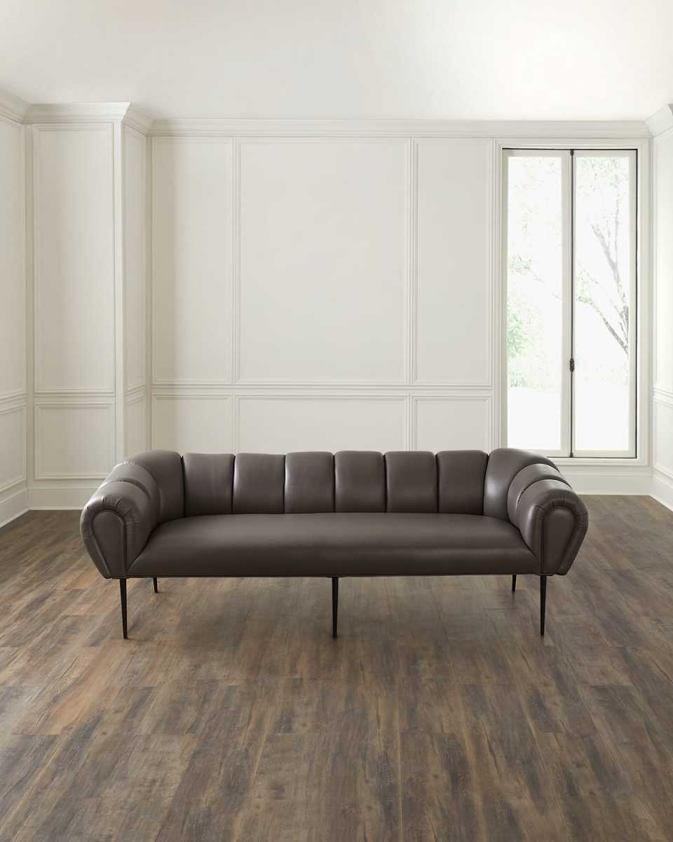 Graham Leather Sofa, 99"