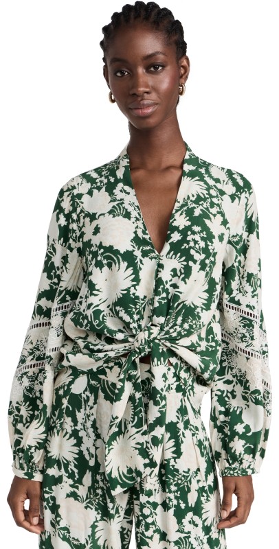 Figue Anastasia Top Graphic Tigerlily Green