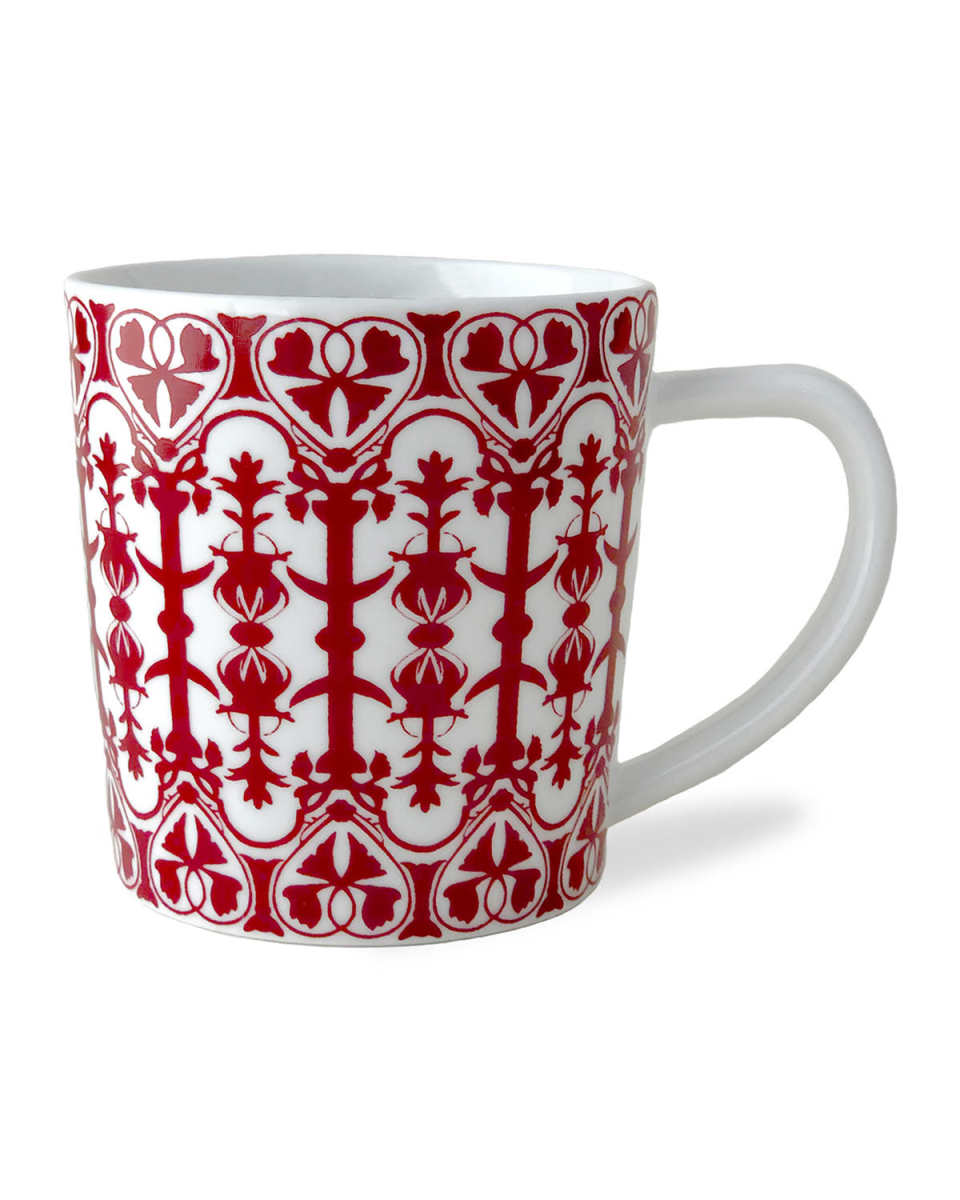 Casablanca Crimson Wide Mugs, Set of 4