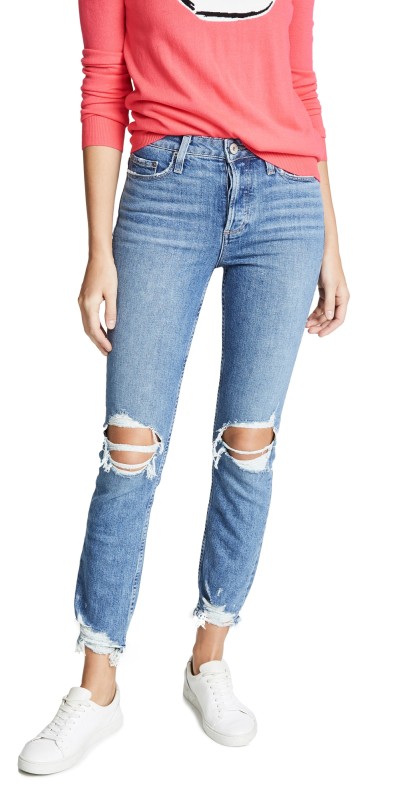 PAIGE Vintage Hoxton Ankle Peg Jeans Novi Destructed