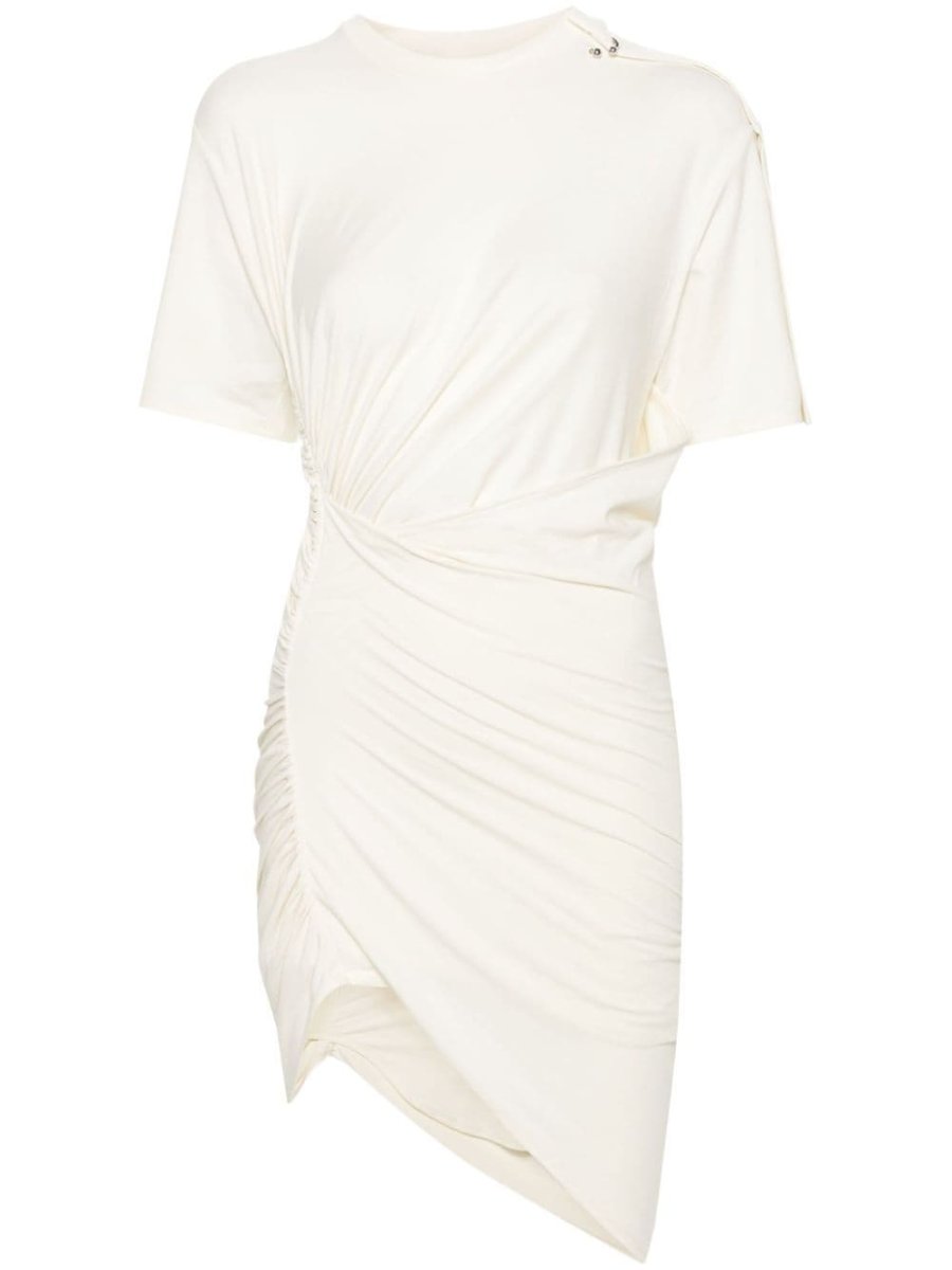 pierced draped T-shirt dress