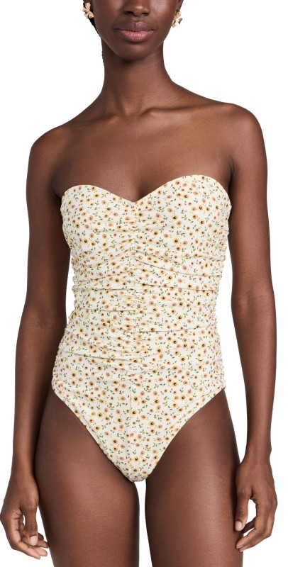 Solid & Striped The Devon One Piece Sunflower Print