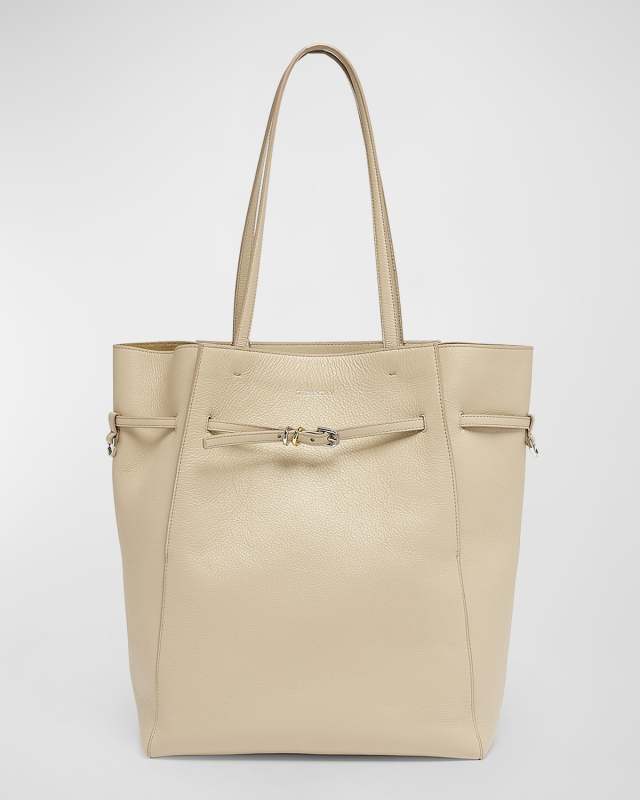 Voyou Medium North-South Tote Bag in Tumbled Leather