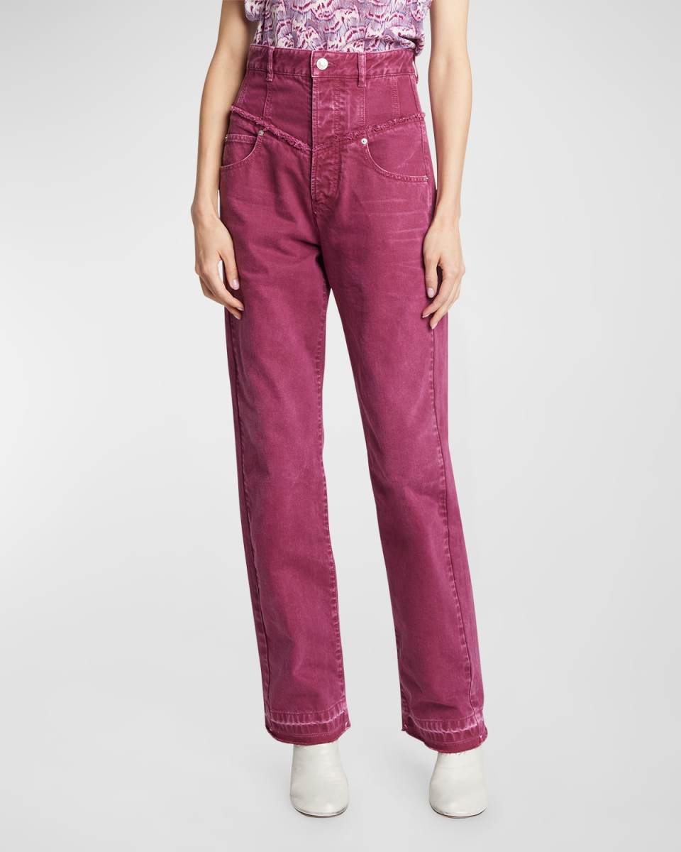 Noemie High-Rise Straight-Leg Released Hem Jeans