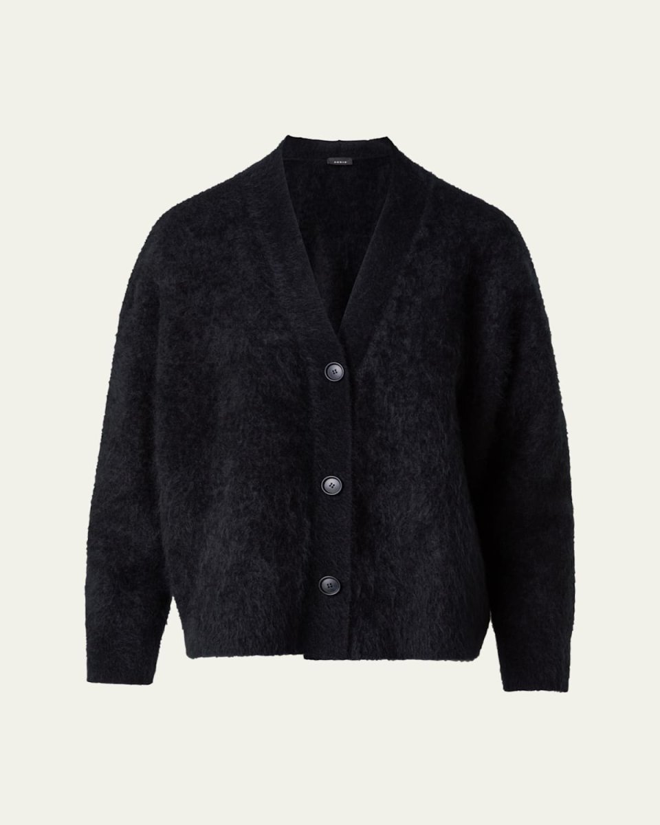 Boxy Brushed Cashmere Cardigan