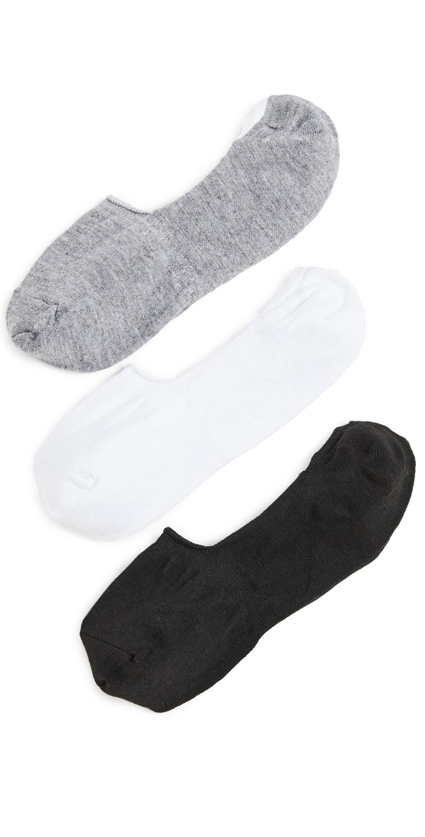Stems 3 Pack Liner Socks Grey/White/Black