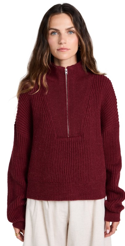 Closed Cropped Half Zip Pullover Jam