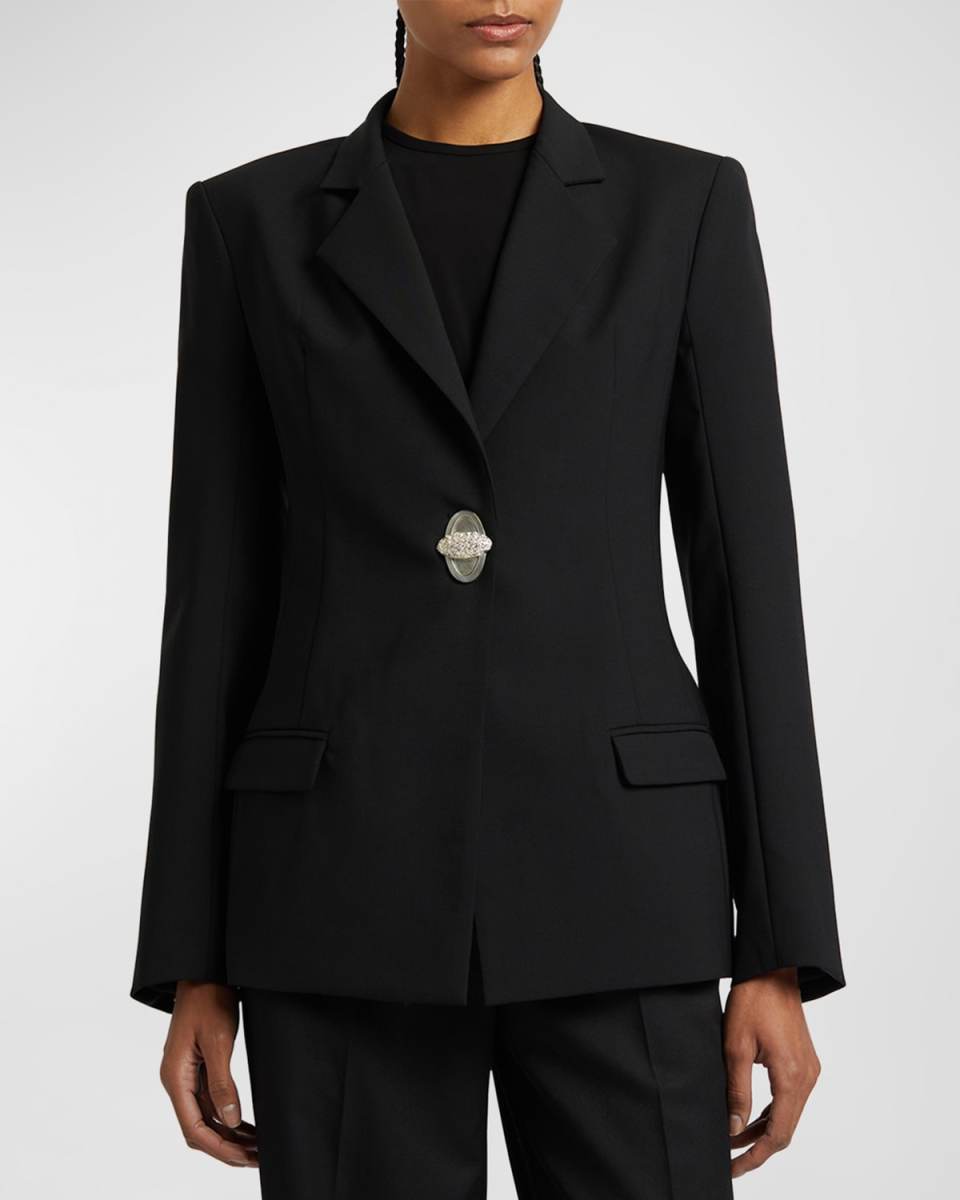 Racquet Apex Crystal Single-Breasted Blazer Jacket