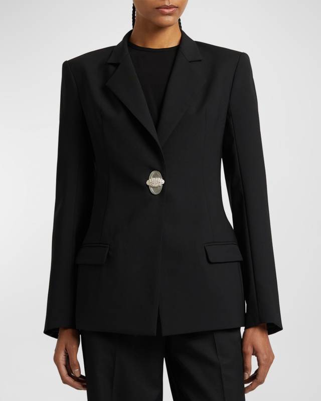 Racquet Apex Crystal Single-Breasted Blazer Jacket