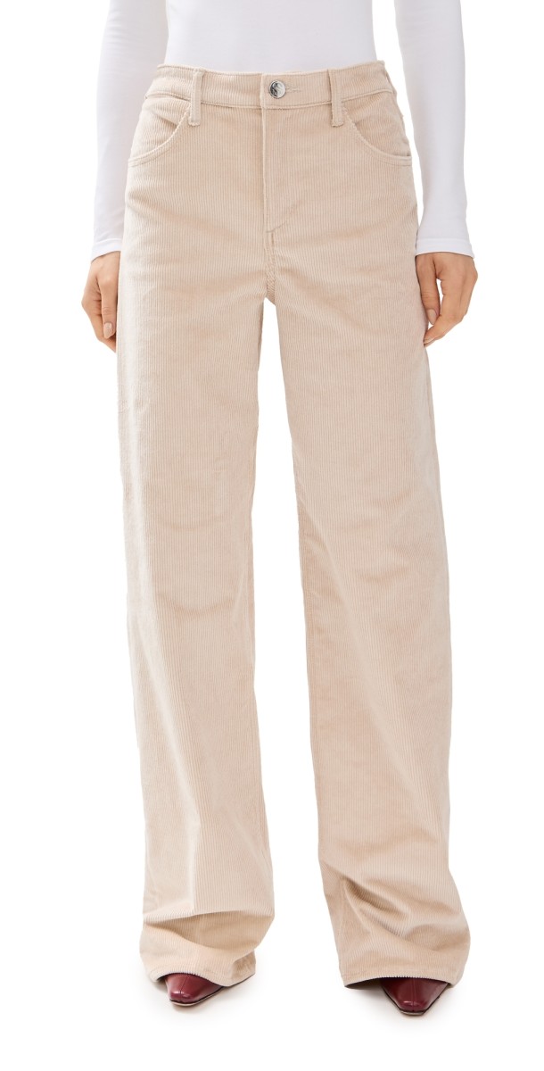 SPRWMN Vintage Wide Leg Corduroy Trousers Oat