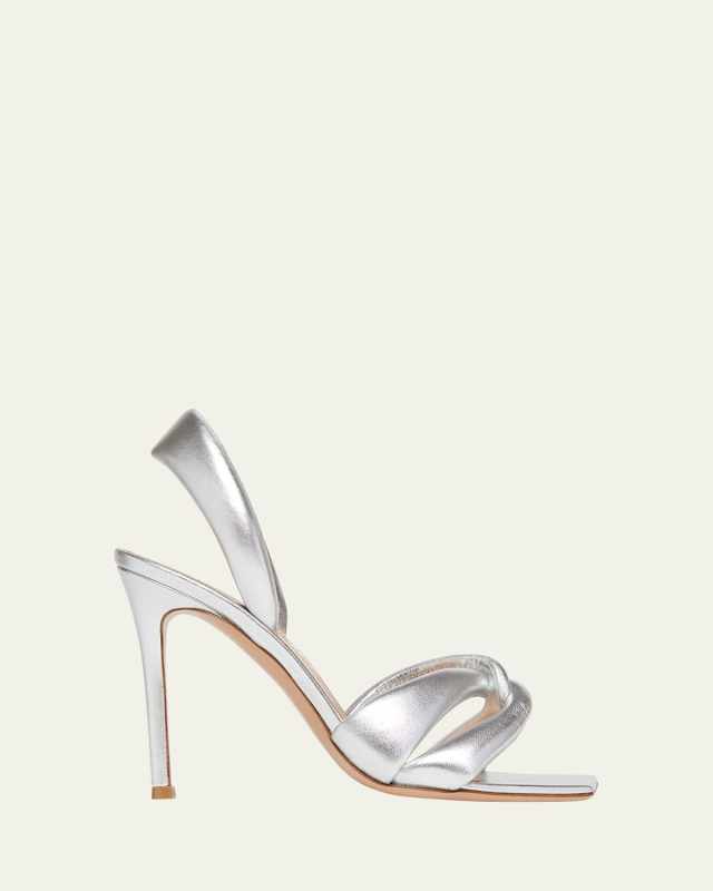 Padded Metallic Crisscross Slingback Sandals