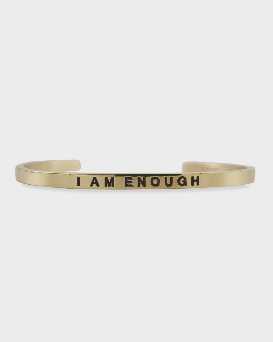 Girl's I Am Enough Engraved Bangle Bracelet