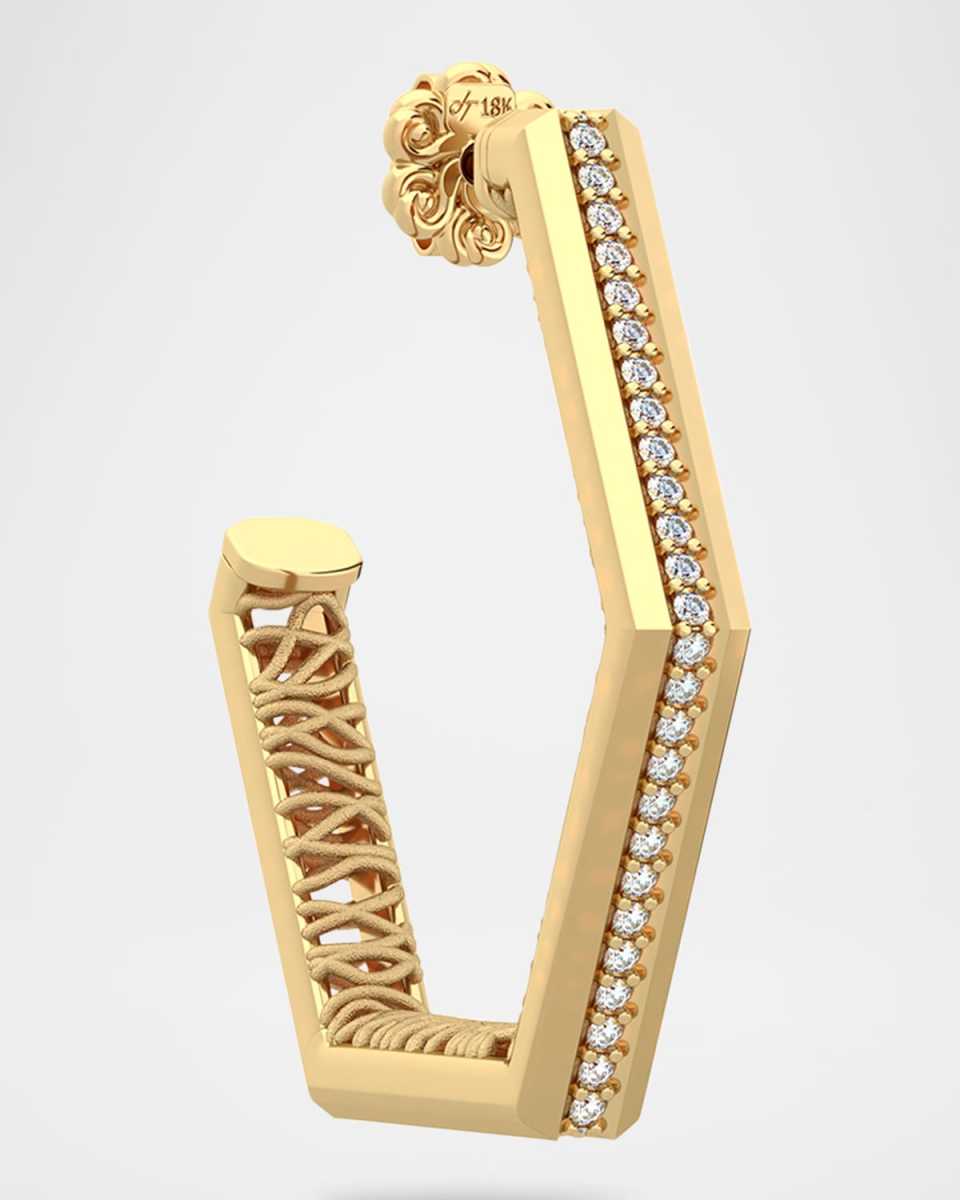 Eclipse Hexagon Hoop Earrings with Diamonds
