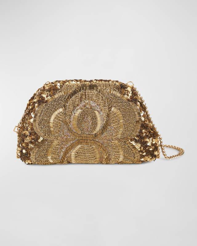 Aya Beaded Frame Clutch Bag