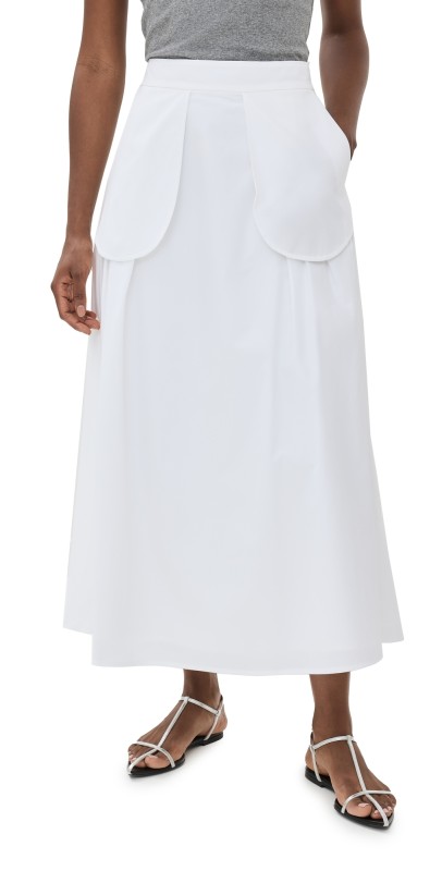 Róhe A-Line External Pocket Skirt Optic White