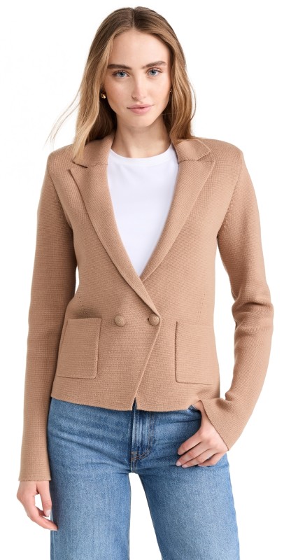 L'AGENCE Sofia Knit Blazer Ginger Snap