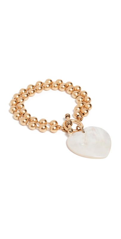 Brinker + Eliza Heart On Your Sleeve Bracelet Gold/Pearl