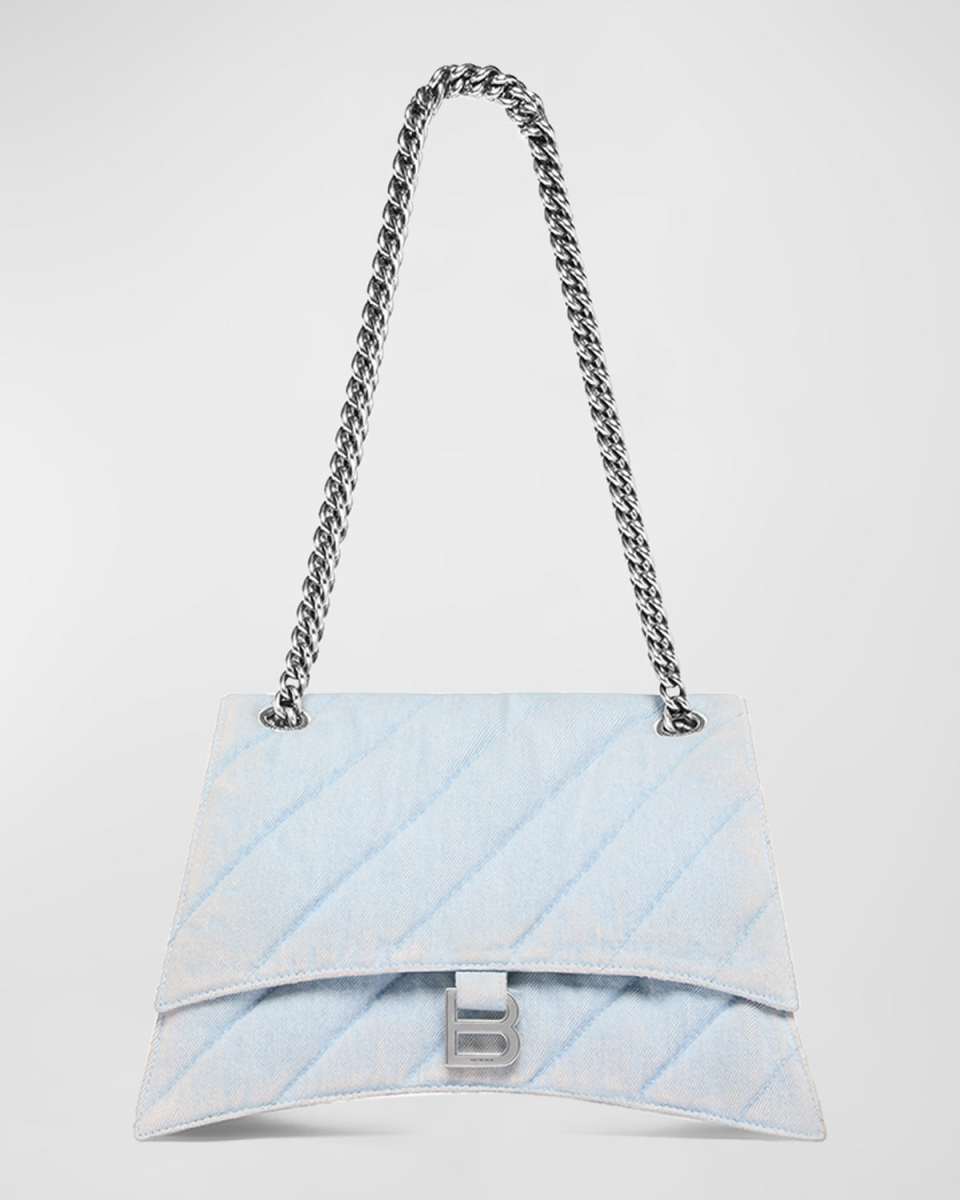 Crush Medium Chain Bag Quilted Denim