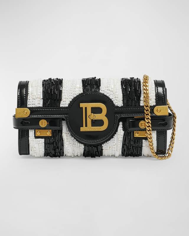 BBuzz 23 Wallet on Chain in Stripe Sequined Leather