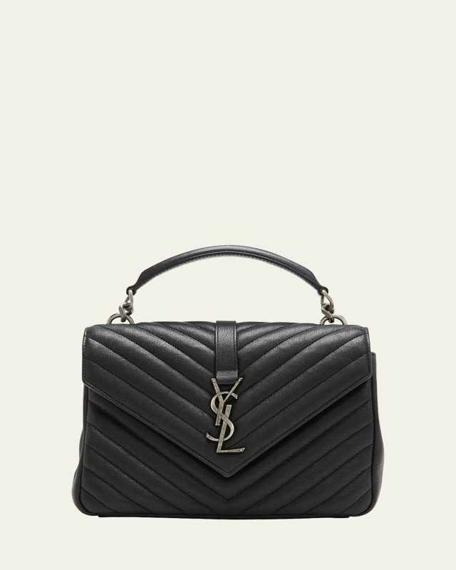 College Medium Flap YSL Shoulder Bag in Quilted Leather
