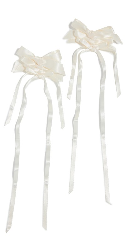 Simone Rocha Rosette Bow Earrings Cream