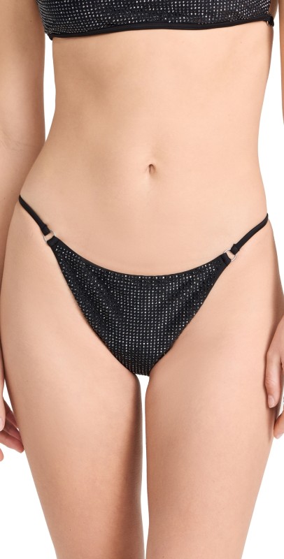 SIMKHAI May Ring Detailed Bikini Bottoms Black